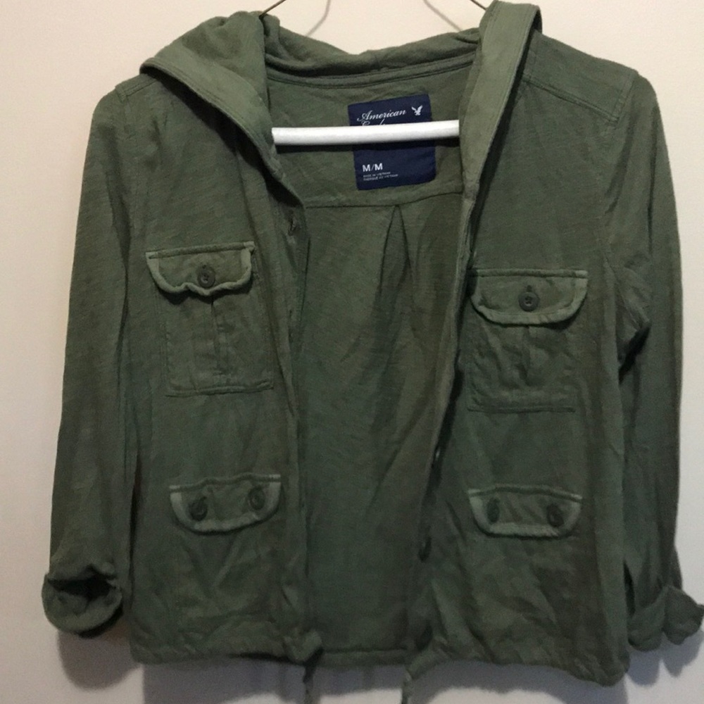 American Eagle button up hooded jacket